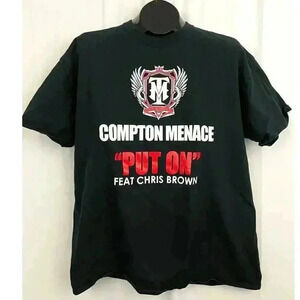Compton Menace "PUT ON" Feat Chris Brown T-Shirt XL 100% Cotton Artist